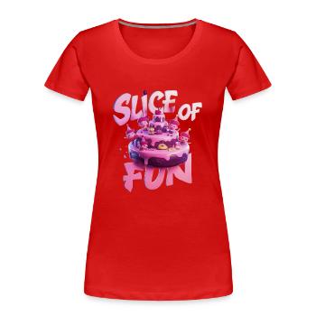 EIN KUCHEN, EIN STÜCK SPASS - Frauen Premium Bio T-Shirt - Rot - Vorne - Mia (176cm)