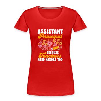 Directeur adjoint - T-shirt bio Premium Femme - rouge - Devant - Mia (176cm)