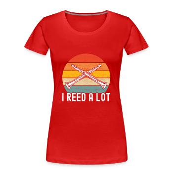Klarinette Blasinstrument Klarinettenspieler - Frauen Premium Bio T-Shirt - Rot - Vorne - Mia (176cm)