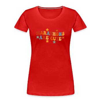 Les marathons sont mignons pour l’ultramarathon - T-shirt bio Premium Femme - rouge - Devant - Mia (176cm)