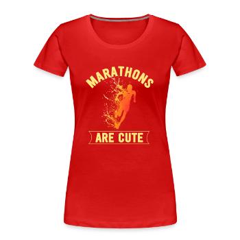 Les marathons sont mignons pour l’ultramarathon - T-shirt bio Premium Femme - rouge - Devant - Mia (176cm)
