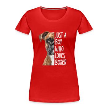 Boxeur - T-shirt bio Premium Femme - rouge - Devant - Mia (176cm)