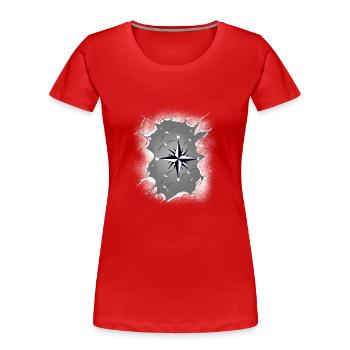 Seagulls Seagull Compass Maritime - Women's Premium Organic T-Shirt - red - Front - Mia (176cm)