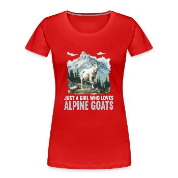 Alpine Goat Bergziegen Bergziege - Frauen Premium Bio T-Shirt - Rot - Vorne - Mia (176cm)