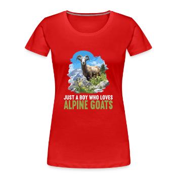 Alpine Goat Bergziegen Bergziege - Frauen Premium Bio T-Shirt - Rot - Vorne - Mia (176cm)