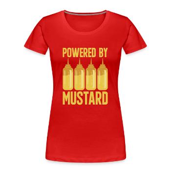 Senf Mustard - Women's Premium Organic T-Shirt - red - Front - Mia (176cm)