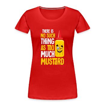 Senf Mustard - Women's Premium Organic T-Shirt - red - Front - Mia (176cm)