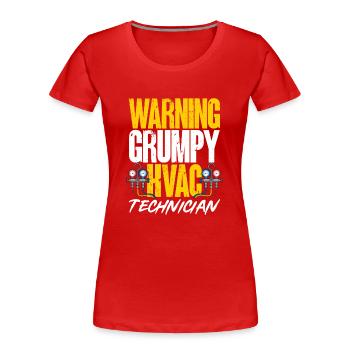 Chauffage, Climatisation, Ventilation, Technicien - T-shirt bio Premium Femme - rouge - Devant - Mia (176cm)