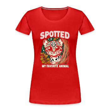 Ocelot Chat Sauvage Animaux Exotiques Jungle Gros Chat - T-shirt bio Premium Femme - rouge - Devant - Mia (176cm)