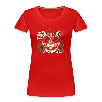 Ocelot Chat Sauvage Animaux Exotiques Jungle Gros Chat - T-shirt bio Premium Femme - rouge - Devant - Mia (176cm)