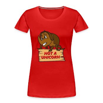 Rhino Battle Pas une licorne drôle Rhinocéros en colère - T-shirt bio Premium Femme - rouge - Devant - Mia (176cm)