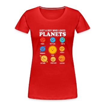 Sonnensystem Universum - Frauen Premium Bio T-Shirt - Rot - Vorne - Mia (176cm)