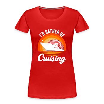 Kreuzfahrt Urlaub Kreuzfahrtschiff - Frauen Premium Bio T-Shirt - Rot - Vorne - Mia (176cm)