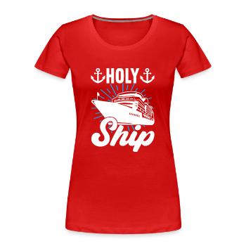 Kreuzfahrt Urlaub Kreuzfahrtschiff - Frauen Premium Bio T-Shirt - Rot - Vorne - Mia (176cm)