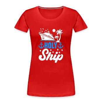 Kreuzfahrt Urlaub Kreuzfahrtschiff - Frauen Premium Bio T-Shirt - Rot - Vorne - Mia (176cm)