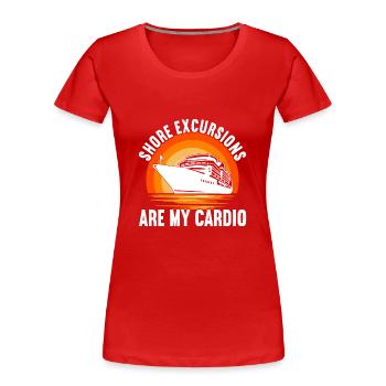 Kreuzfahrt Urlaub Kreuzfahrtschiff - Frauen Premium Bio T-Shirt - Rot - Vorne - Mia (176cm)