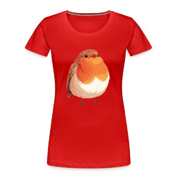 Robin Rotkehlchen - T-shirt bio Premium Femme - rouge - Devant - Mia (176cm)