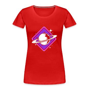 Sonnensystem Universum - Frauen Premium Bio T-Shirt - Rot - Vorne - Mia (176cm)
