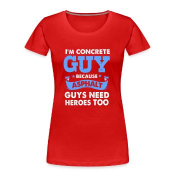 Ouvrier de la construction Chantier Béton - T-shirt bio Premium Femme - rouge - Devant - Mia (176cm)