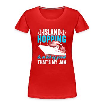 Kreuzfahrt Urlaub Kreuzfahrtschiff - Frauen Premium Bio T-Shirt - Rot - Vorne - Mia (176cm)