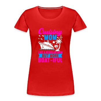 Kreuzfahrt Urlaub Kreuzfahrtschiff - Frauen Premium Bio T-Shirt - Rot - Vorne - Mia (176cm)