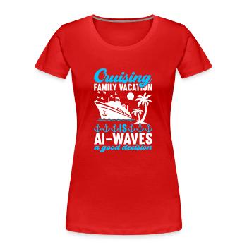Kreuzfahrt Urlaub Kreuzfahrtschiff - Frauen Premium Bio T-Shirt - Rot - Vorne - Mia (176cm)