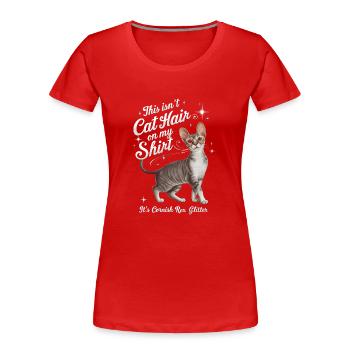 Katze Cornish Rex Geschenk - Frauen Premium Bio T-Shirt - Rot - Vorne - Mia (176cm)