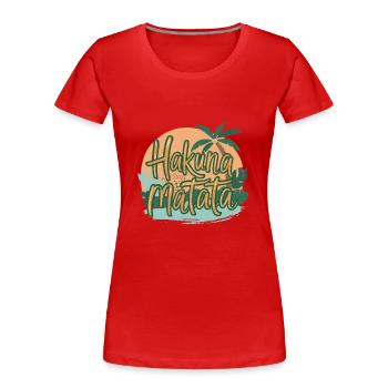 KEIN ÄRGER - Frauen Premium Bio T-Shirt - Rot - Vorne - Mia (176cm)