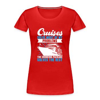 Kreuzfahrt Urlaub Kreuzfahrtschiff - Frauen Premium Bio T-Shirt - Rot - Vorne - Mia (176cm)