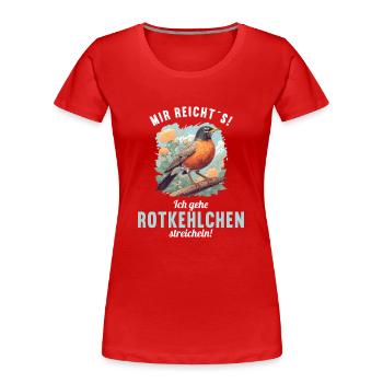 Robin Rotkehlchen - T-shirt bio Premium Femme - rouge - Devant - Mia (176cm)