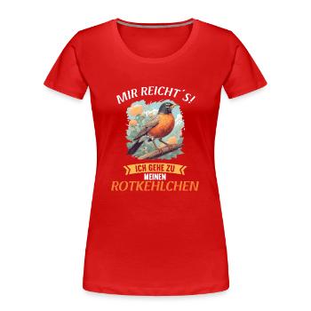 Robin Rotkehlchen - T-shirt bio Premium Femme - rouge - Devant - Mia (176cm)