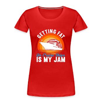 Kreuzfahrt Urlaub Kreuzfahrtschiff - Frauen Premium Bio T-Shirt - Rot - Vorne - Mia (176cm)