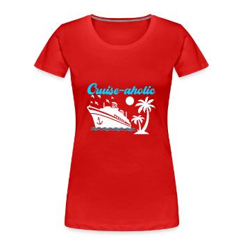 Kreuzfahrt Urlaub Kreuzfahrtschiff - Frauen Premium Bio T-Shirt - Rot - Vorne - Mia (176cm)