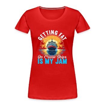 Kreuzfahrt Urlaub Kreuzfahrtschiff - Frauen Premium Bio T-Shirt - Rot - Vorne - Mia (176cm)