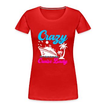 Kreuzfahrt Urlaub Kreuzfahrtschiff - Frauen Premium Bio T-Shirt - Rot - Vorne - Mia (176cm)