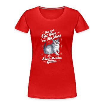 Katze Exotisch Kurzhaar Geschenk - Frauen Premium Bio T-Shirt - Rot - Vorne - Mia (176cm)