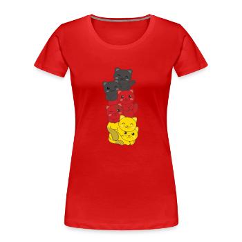 German flag cat German Germany cats - Women's Premium Organic T-Shirt - red - Front - Mia (176cm)