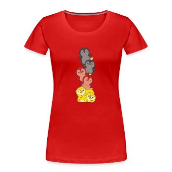 German flag Penguin German Germany - Women's Premium Organic T-Shirt - red - Front - Mia (176cm)