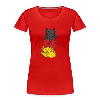 German flag Axolotl German Germany - Women's Premium Organic T-Shirt - red - Front - Mia (176cm)