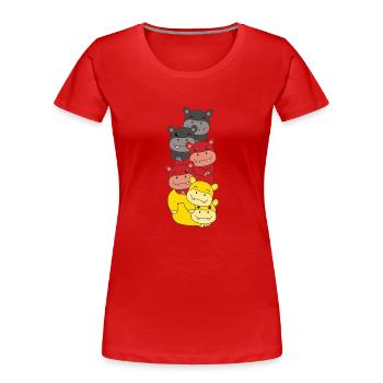 German flag Hippo German Germany - Women's Premium Organic T-Shirt - red - Front - Mia (176cm)