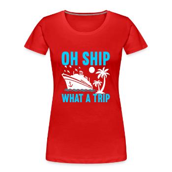 Kreuzfahrt Urlaub Kreuzfahrtschiff - Frauen Premium Bio T-Shirt - Rot - Vorne - Mia (176cm)