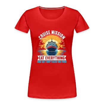 Kreuzfahrt Urlaub Kreuzfahrtschiff - Frauen Premium Bio T-Shirt - Rot - Vorne - Mia (176cm)