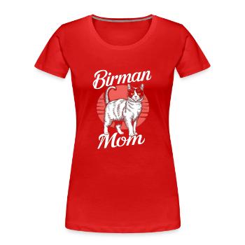 Katze Birma Geschenk - Frauen Premium Bio T-Shirt - Rot - Vorne - Mia (176cm)