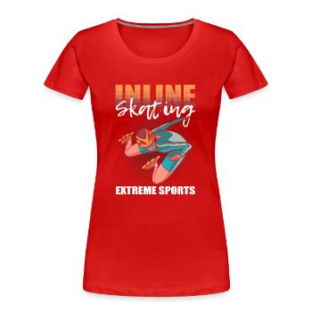 Patins à roulettes Patins à roues alignées - T-shirt bio Premium Femme - rouge - Devant - Mia (176cm)