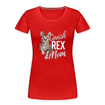 Katze Cornish Rex Geschenk - Frauen Premium Bio T-Shirt - Rot - Vorne - Mia (176cm)