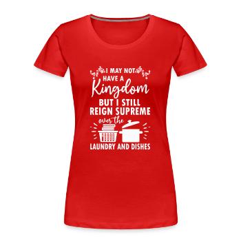 Herrschaft über Wäsche und Geschirr Hausfrau - Frauen Premium Bio T-Shirt - Rot - Vorne - Mia (176cm)