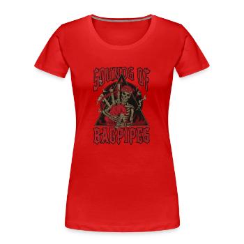 Bagpiper Scottish bagpipe sound - Women's Premium Organic T-Shirt - red - Front - Mia (176cm)