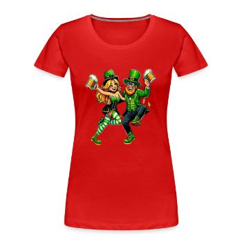 Couple dansant - T-shirt bio Premium Femme - rouge - Devant - Mia (176cm)