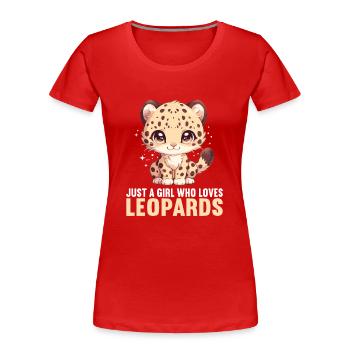 Léopard léopard - T-shirt bio Premium Femme - rouge - Devant - Mia (176cm)