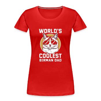 Katze Birma Geschenk - Frauen Premium Bio T-Shirt - Rot - Vorne - Mia (176cm)